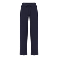 COTTON JERSEY STRAIGHT LEG PANT | NAVY FLAT ON A WHITE BACKGROUND | FLT