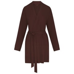 SOFT LOUNGE ROBE | COCOA FLAT ON A WHITE BACKGROUND | FLT