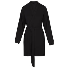 SOFT LOUNGE ROBE | ONYX (SHORT ROBES) LAYS FLAT ON A WHITE BACKGROUND | FLT