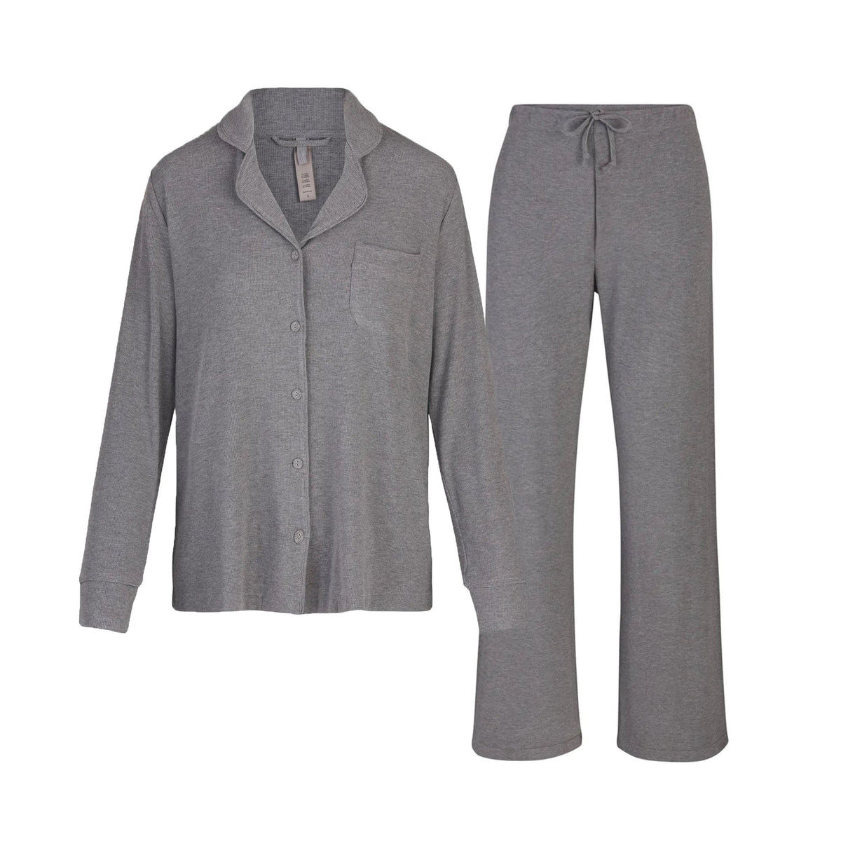 SOFT LOUNGE SLEEP SET | HEATHER GREY LAYS FLAT ON A WHITE BACKGROUND | FLT