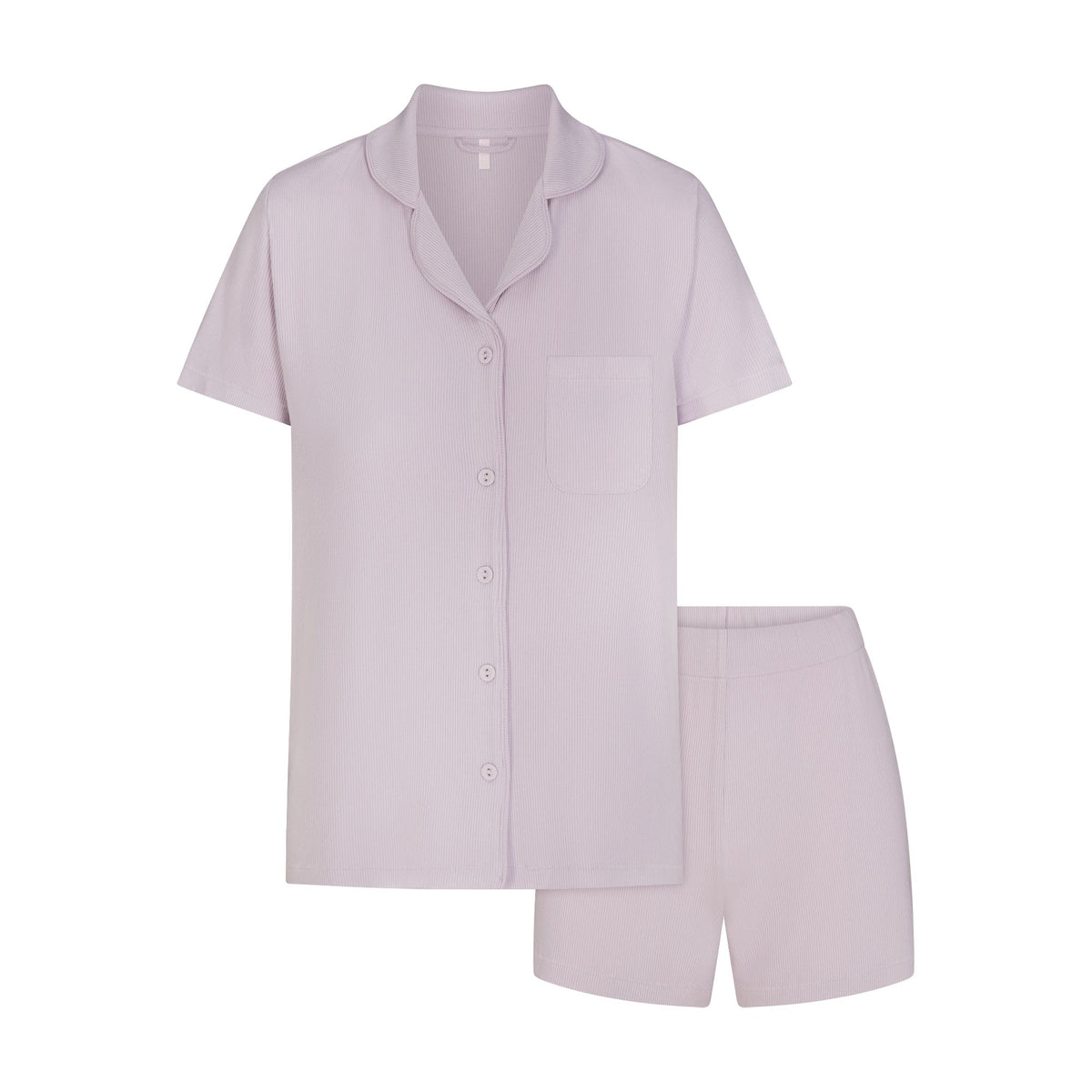 SOFT LOUNGE SHORT SLEEP SET | IRIS MICA FLAT ON A WHITE BACKGROUND | FLT