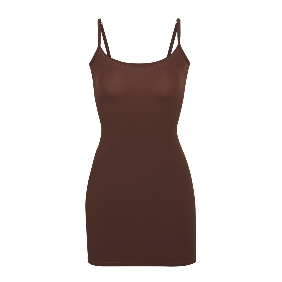 FITS EVERYBODY SLIP DRESS | COCOA LAYS FLAT ON A WHITE BACKGROUND | FLT