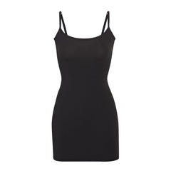 FITS EVERYBODY SLIP DRESS | ONYX LAYS FLAT ON A WHITE BACKGROUND | FLT