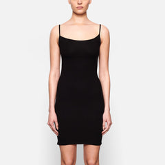SOFT LOUNGE SLIP DRESS WORN BY A MODEL IN FRONT VIEW