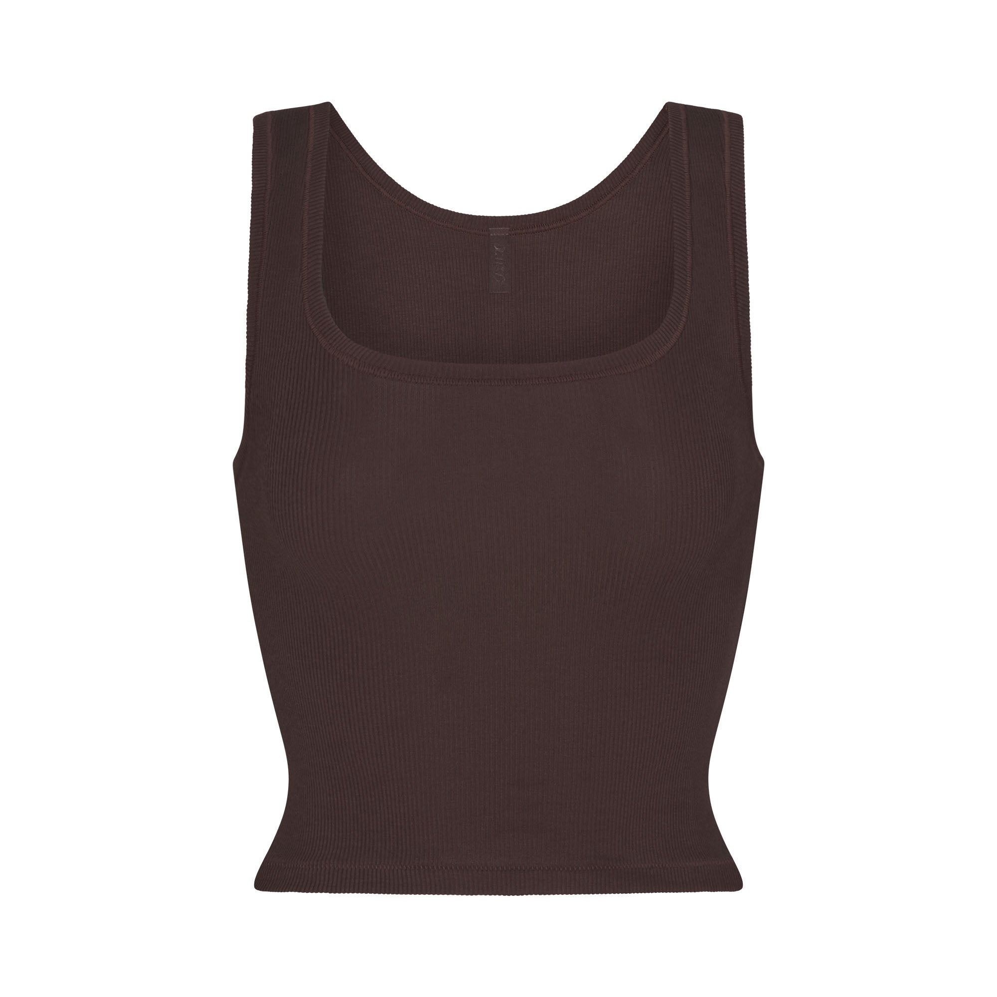 COTTON RIB TANK | ESPRESSO FLAT ON A WHITE BACKGROUND | FLT