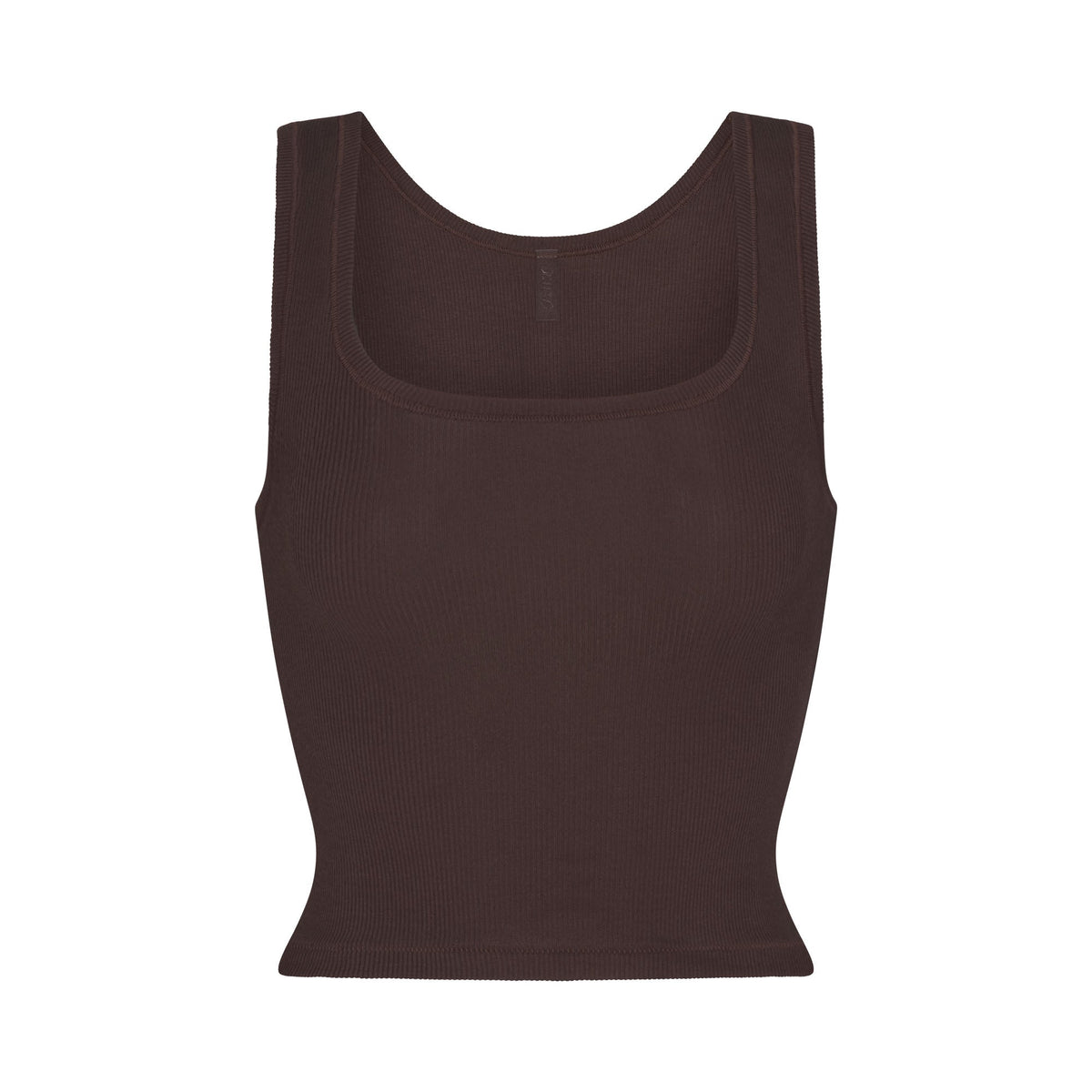 COTTON RIB TANK | ESPRESSO FLAT ON A WHITE BACKGROUND | FLT