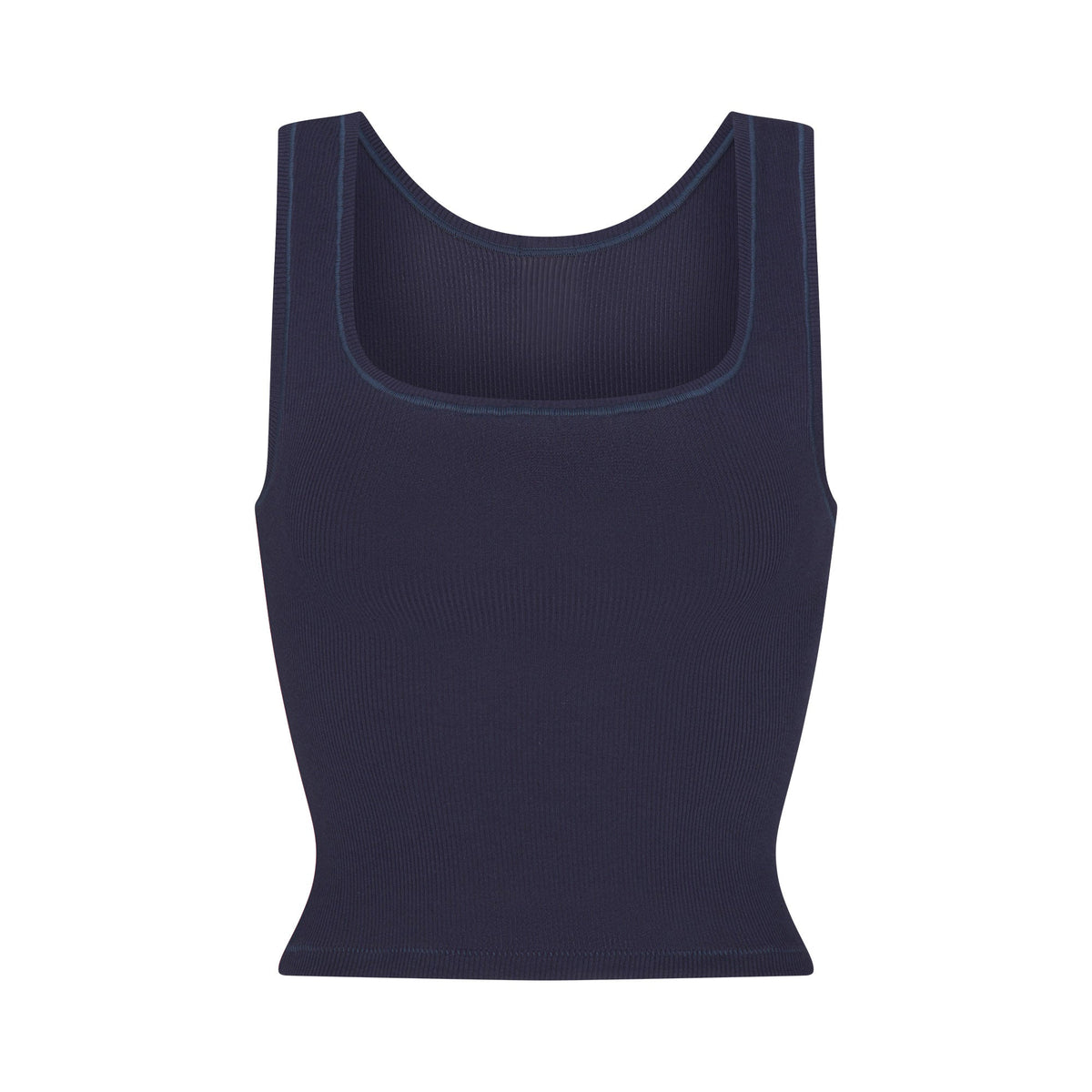 COTTON RIB TANK | NAVY FLAT ON A WHITE BACKGROUND | FLT