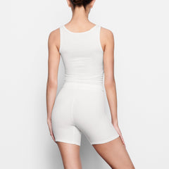 WORN BY A MODEL IN BACK VIEW SOFT LOUNGE TANK
