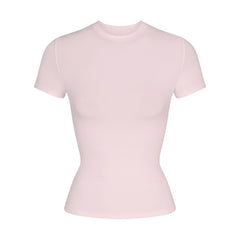 COTTON JERSEY T-SHIRT | CHERRY BLOSSOM FLAT ON A WHITE BACKGROUND | FLT