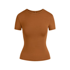 COTTON JERSEY T-SHIRT | CHAI FLAT ON A WHITE BACKGROUND | FLT