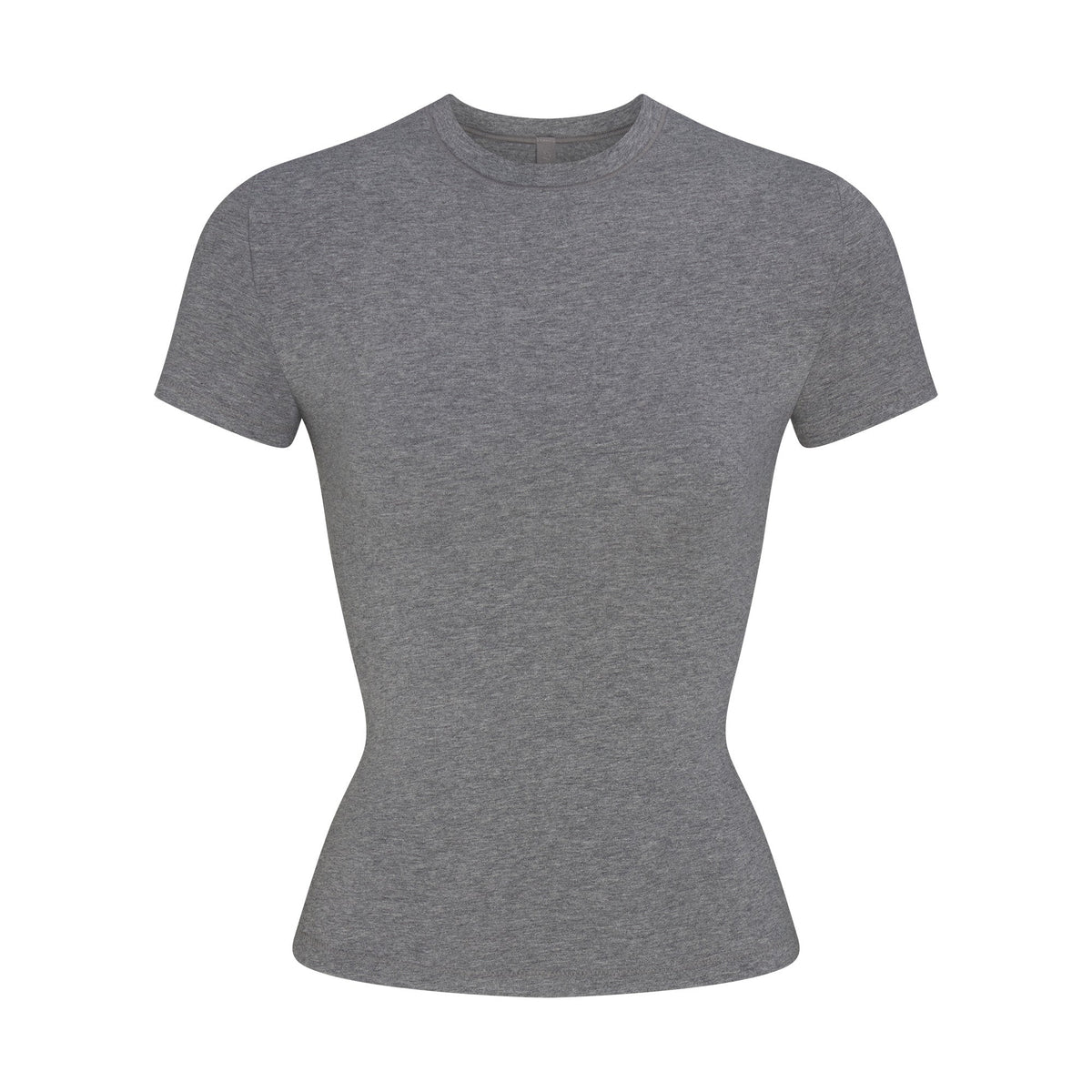 COTTON JERSEY T-SHIRT | DARK HEATHER GREY FLAT ON A WHITE BACKGROUND | FLT