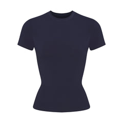 COTTON JERSEY T-SHIRT | NAVY FLAT ON A WHITE BACKGROUND | FLT