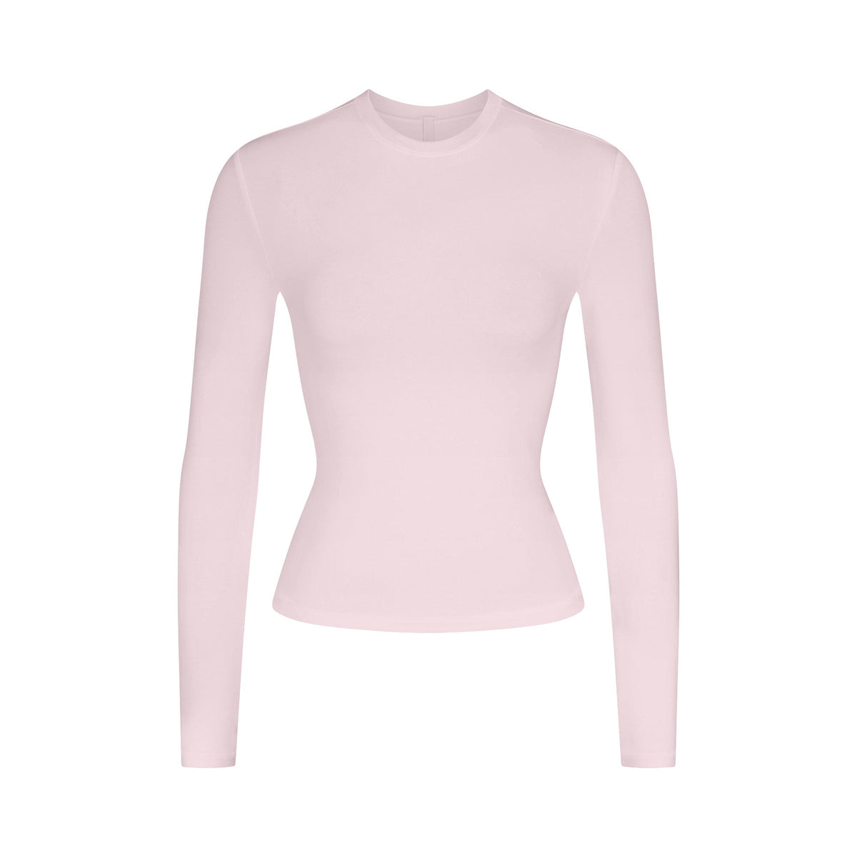 COTTON JERSEY LONG SLEEVE T-SHIRT | CHERRY BLOSSOM FLAT ON A WHITE BACKGROUND | FLT