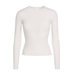 COTTON JERSEY LONG SLEEVE T-SHIRT | MARBLE FLAT ON A WHITE BACKGROUND | FLT