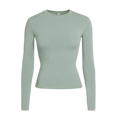 COTTON JERSEY LONG SLEEVE T-SHIRT | MINERAL FLAT ON A WHITE BACKGROUND | FLT