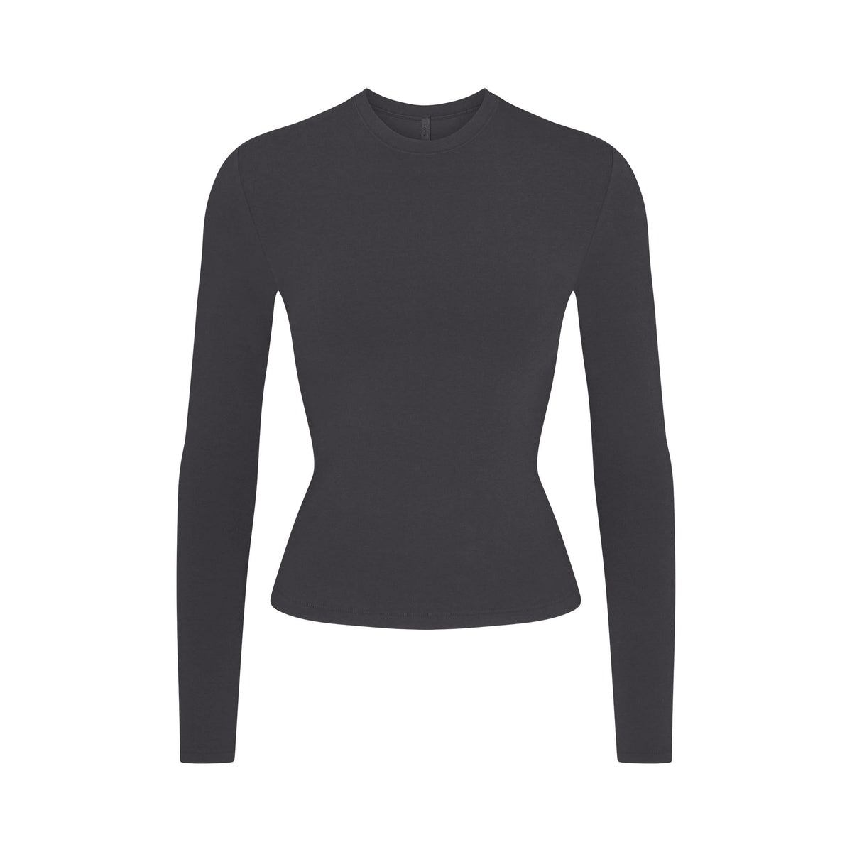COTTON JERSEY LONG SLEEVE T-SHIRT | SOOT FLAT ON A WHITE BACKGROUND | FLT