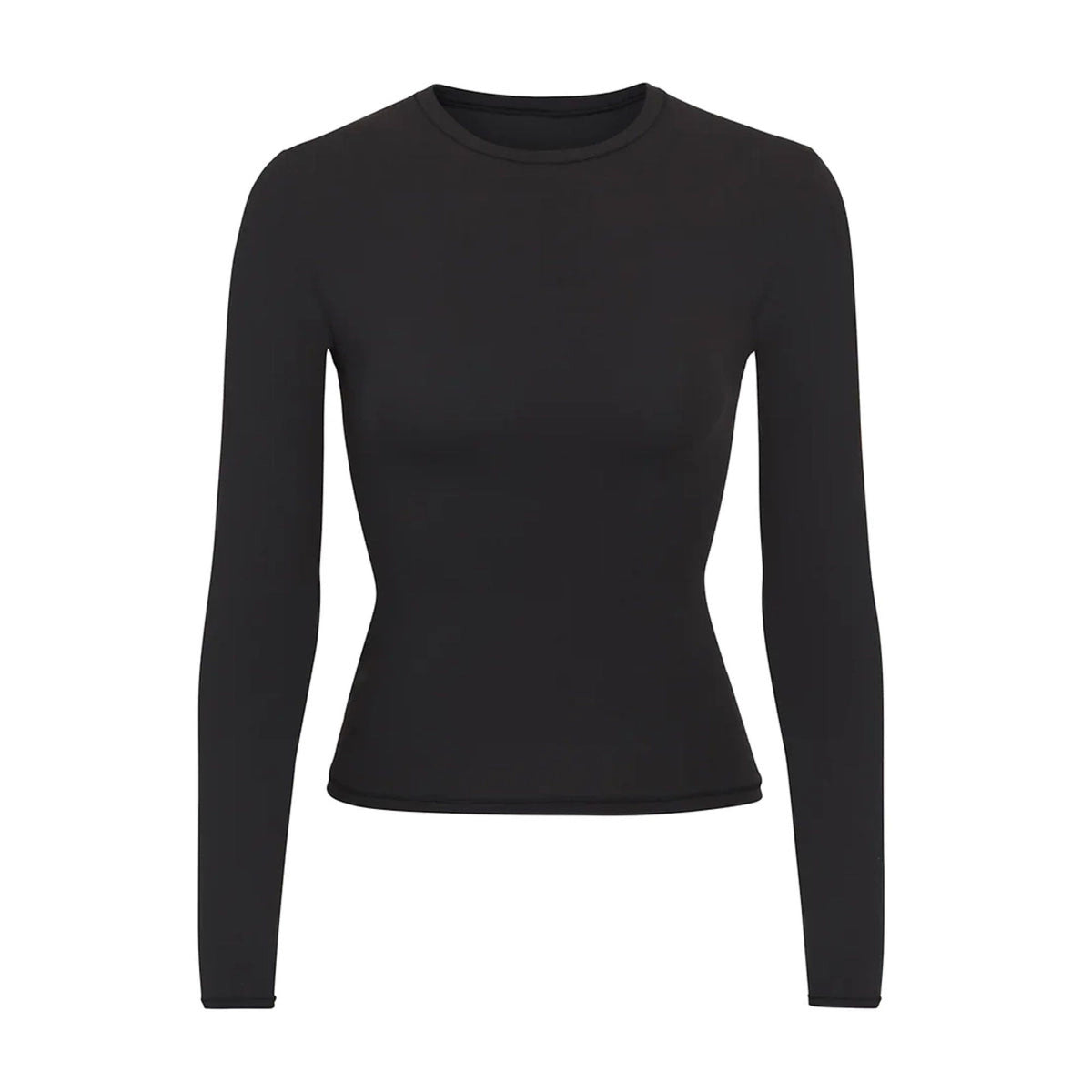 FITS EVERYBODY LONG SLEEVE T-SHIRT | ONYX (LONG SLEEVE T-SHIRTS, TOPS) LAYS FLAT ON A WHITE BACKGROUND | FLT