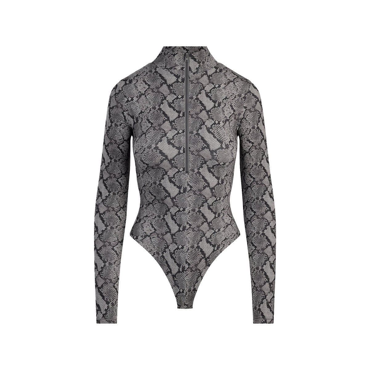 FITS EVERYBODY ZIP FRONT BODYSUIT | SHADOW SNAKE PRINT FLAT ON A WHITE BACKGROUND | FLT
