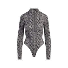 FITS EVERYBODY ZIP FRONT BODYSUIT | SHADOW SNAKE PRINT FLAT ON A WHITE BACKGROUND | FLT