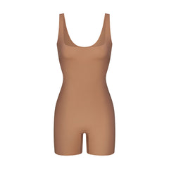 COOL SHAPEWEAR MID THIGH BODYSUIT | SIENNA FLAT ON A WHITE BACKGROUND | FLT