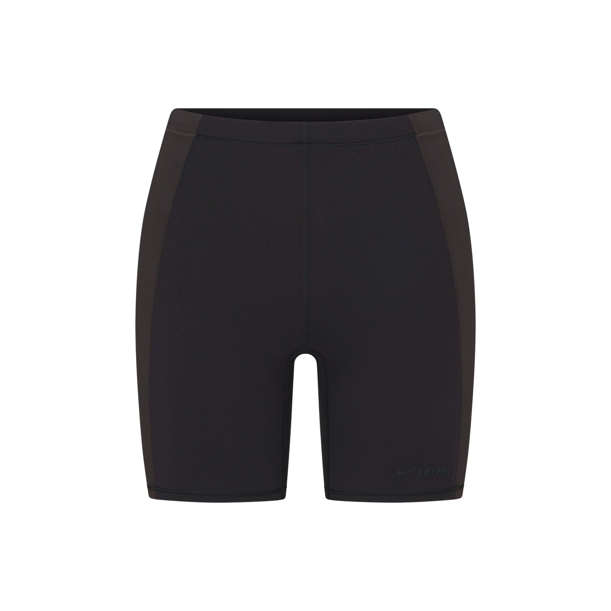 NikeSKIMS MATTE AND SHINE 5" BIKER SHORT | OBSIDIAN/IGNEOUS FLAT ON A WHITE BACKGROUND | FLT
