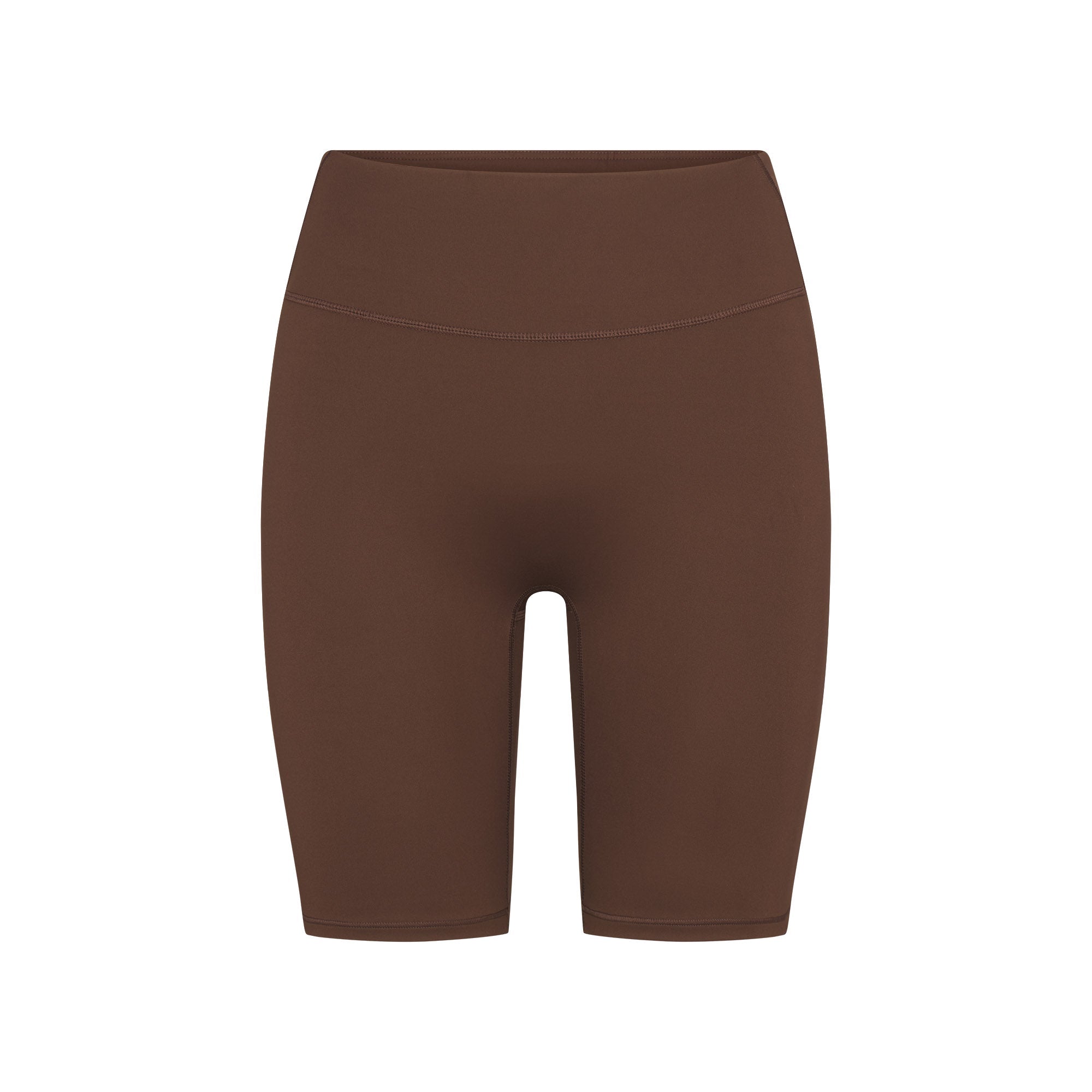 NikeSKIMS MATTE 7" BIKER SHORT | DARK SEPIA FLAT ON A WHITE BACKGROUND | FLT