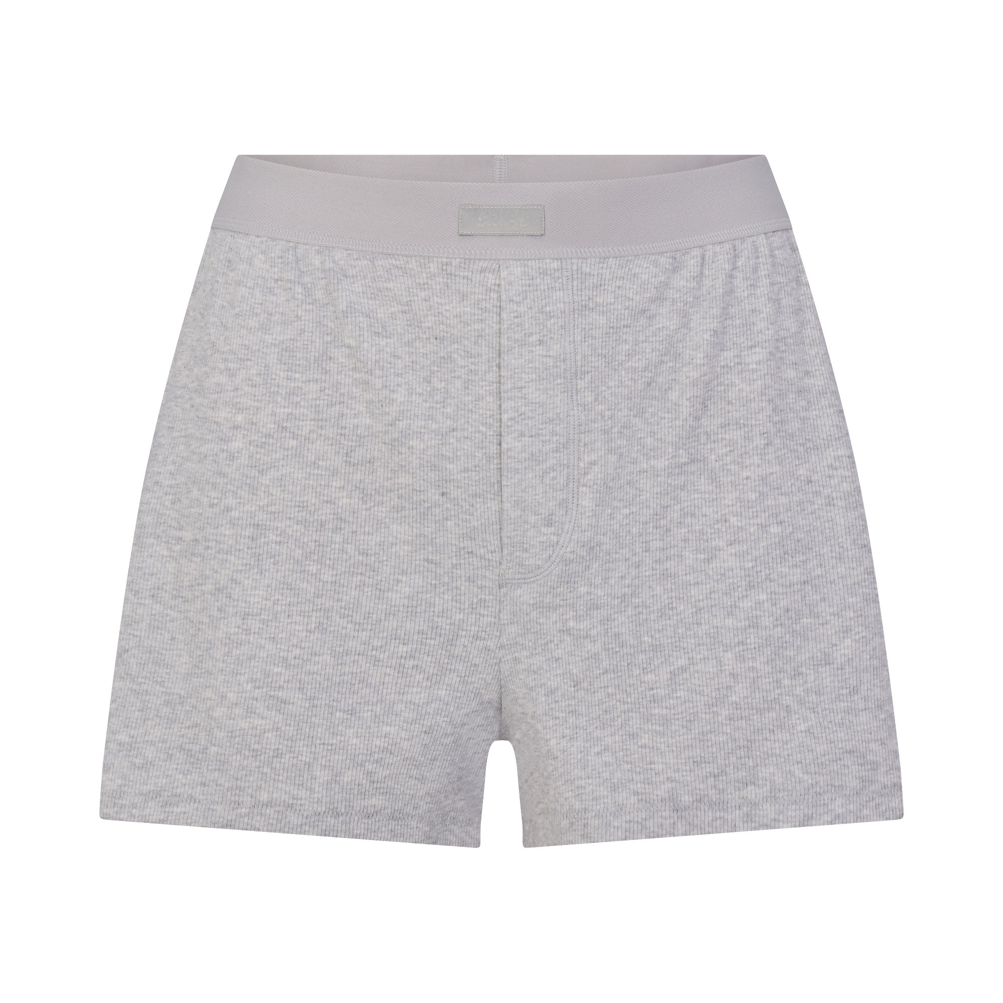 COTTON RIB LOOSE BOXER | LIGHT HEATHER GREY FLAT ON A WHITE BACKGROUND | FLT