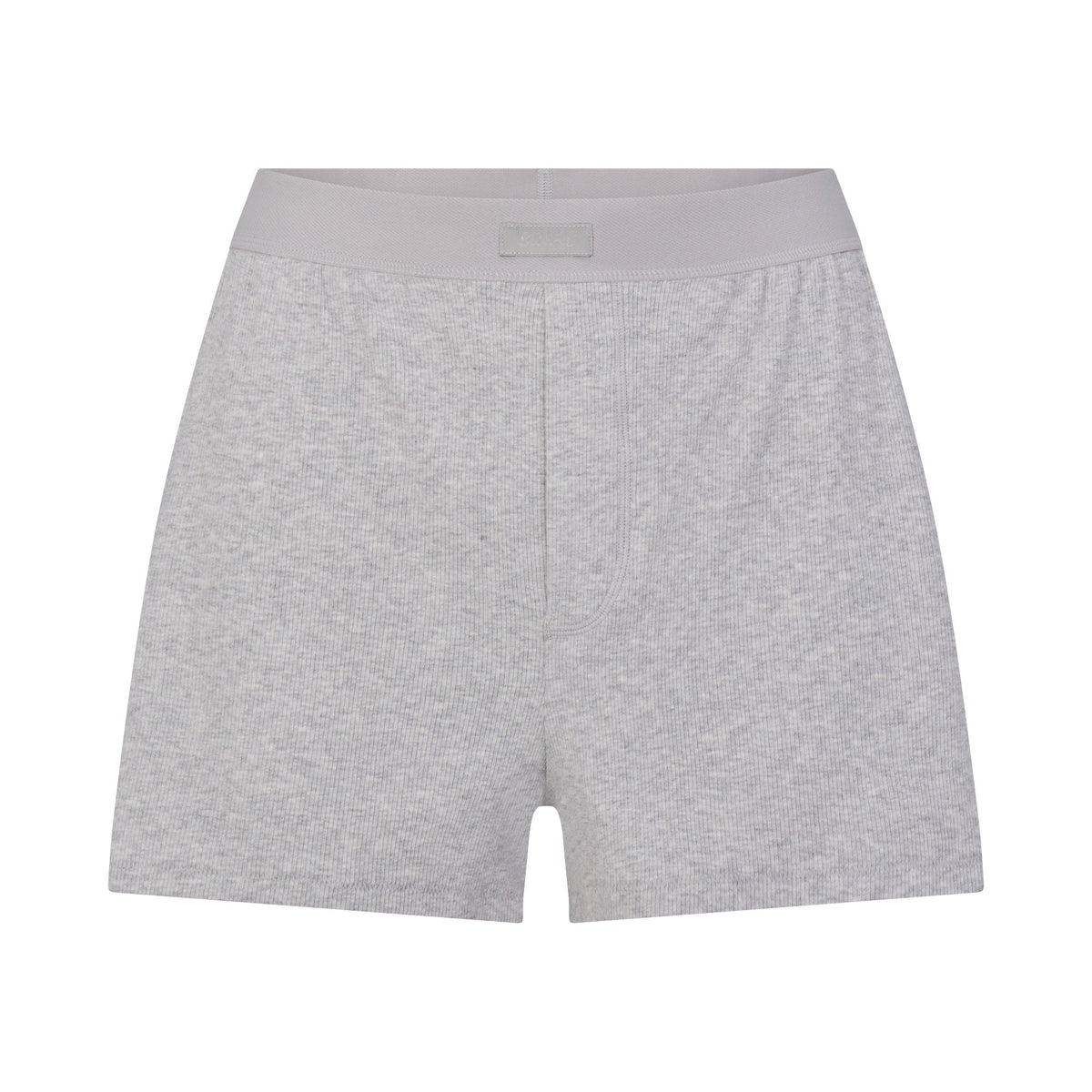 COTTON RIB LOOSE BOXER | LIGHT HEATHER GREY FLAT ON A WHITE BACKGROUND | FLT