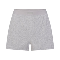 COTTON RIB LOOSE BOXER | LIGHT HEATHER GREY FLAT ON A WHITE BACKGROUND | FLT