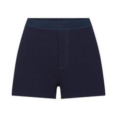 COTTON RIB LOOSE BOXER | NAVY FLAT ON A WHITE BACKGROUND | FLT