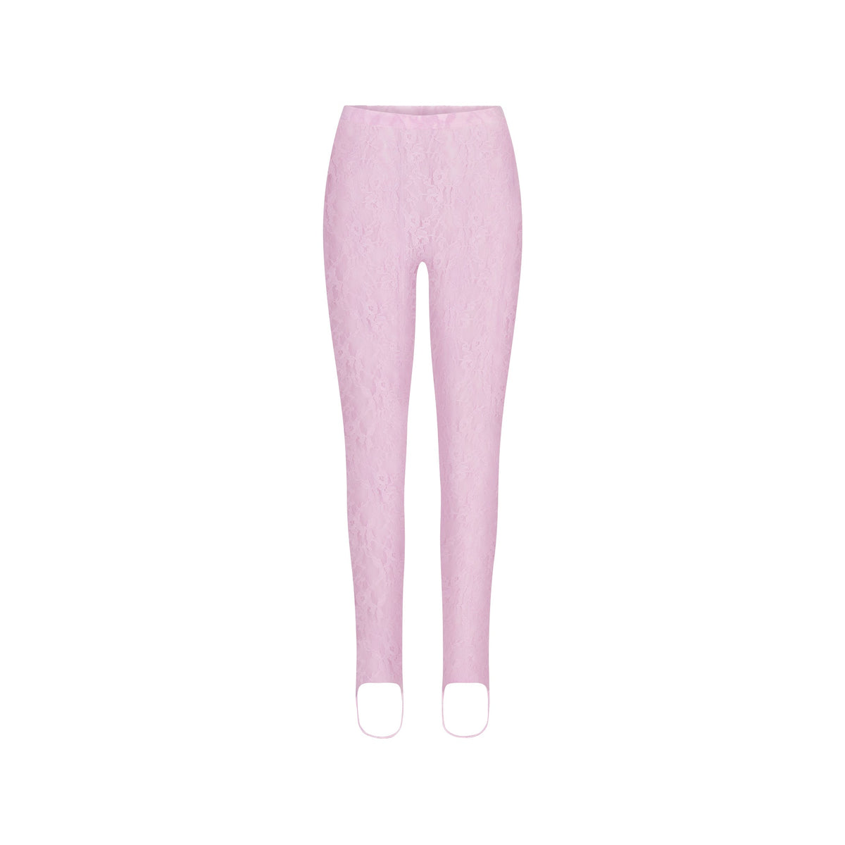 STRETCH LACE STIRRUP LEGGING | BABY PINK FLAT ON A WHITE BACKGROUND | FLT