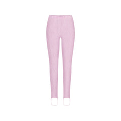 STRETCH LACE STIRRUP LEGGING | BABY PINK FLAT ON A WHITE BACKGROUND | FLT