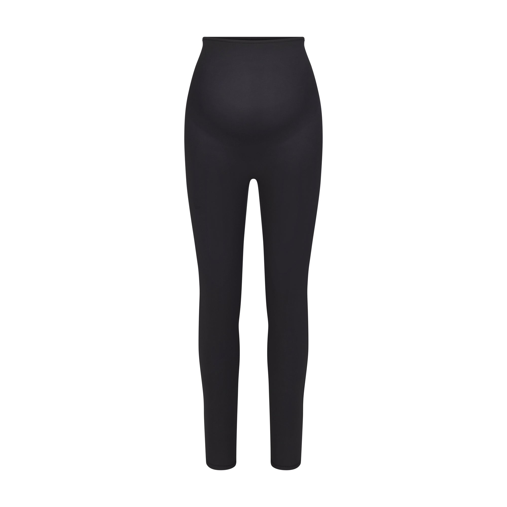 FITS EVERYBODY MATERNITY HIGH-WAISTED LEGGING | ONYX (LEGGINGS, BOTTOMS) LAYS FLAT ON A WHITE BACKGROUND | FLT