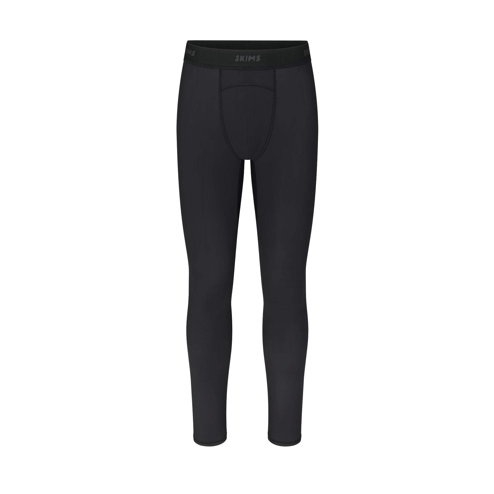 SKIMS SPORT MENS LEGGING | OBSIDIAN (MENS LEGGINGS, MENS BOTTOMS) LAYS FLAT ON A WHITE BACKGROUND | FLT