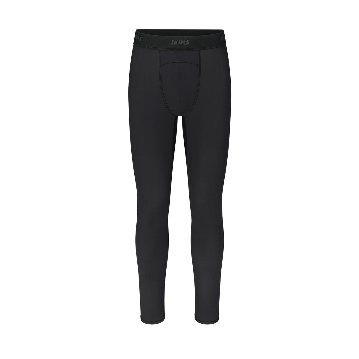 SKIMS SPORT MENS LEGGING | OBSIDIAN (MENS LEGGINGS, MENS BOTTOMS) LAYS FLAT ON A WHITE BACKGROUND | FLT
