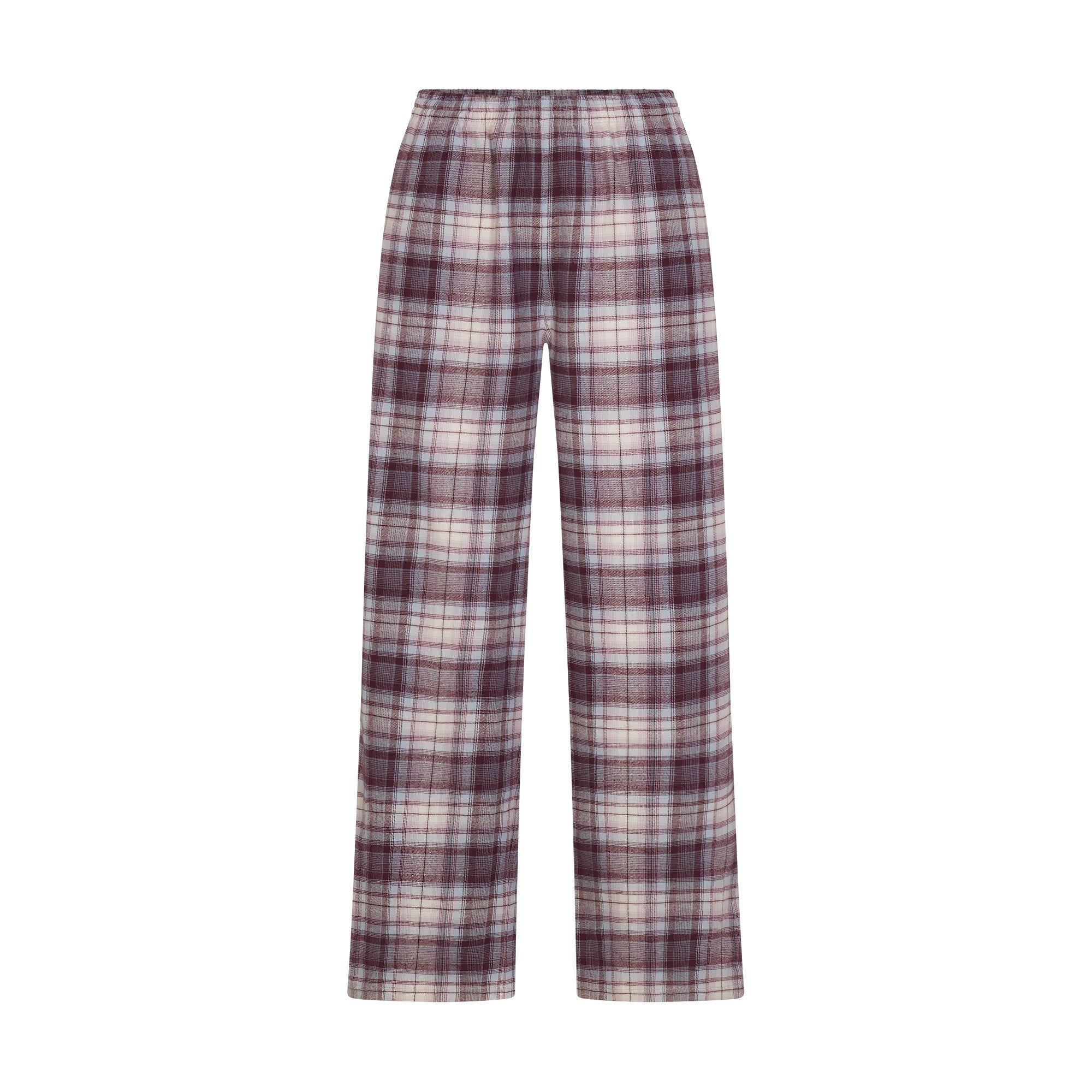 FLANNEL SLEEP OVERSIZED PANT | IRIS MICA PLAID & LAYS FLAT ON A WHITE BACKGROUND | FLT