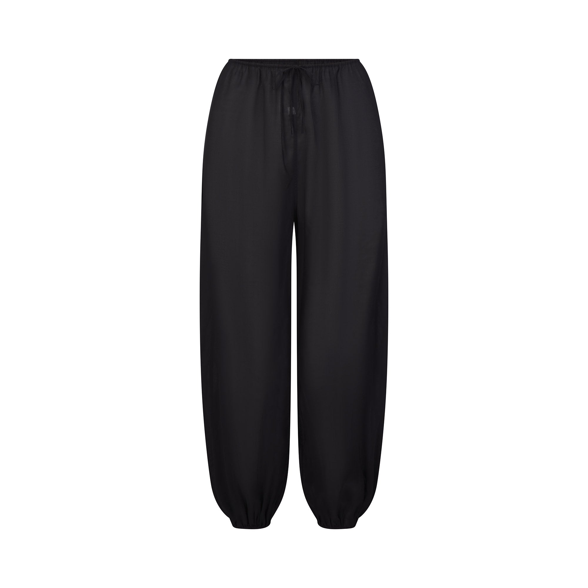 VOILE SLEEP BALLOON PANT | ONYX FLAT ON A WHITE BACKGROUND | FLT
