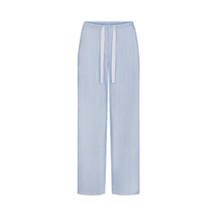 COTTON POPLIN SLEEP OVERSIZED PANT | MARINA MESH STRIPE & LAYS FLAT ON A WHITE BACKGROUND | FLT