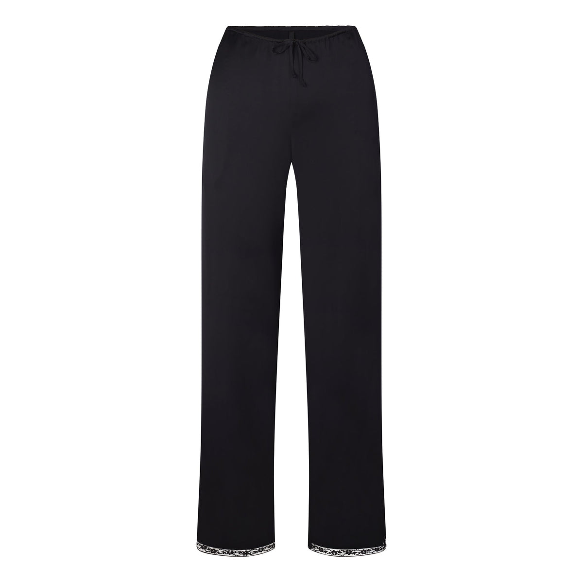 WOVEN SHINE LACE PANT | ONYX FLAT ON A WHITE BACKGROUND | FLT