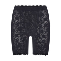 LACE SHAPEWEAR SHORT | ONYX FLAT ON A WHITE BACKGROUND | FLT