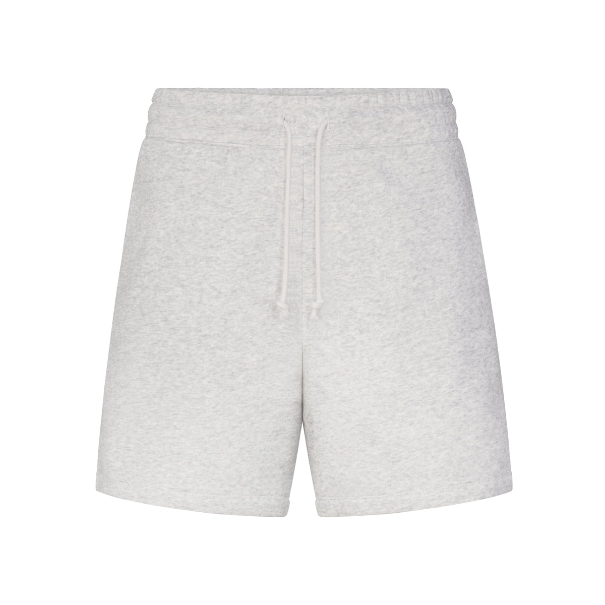 FLEECE LOUNGE MENS RELAXED SHORT | LIGHT HEATHER GREY (MENS SHORTS, MENS BOTTOMS) LAYS FLAT ON A WHITE BACKGROUND | FLT