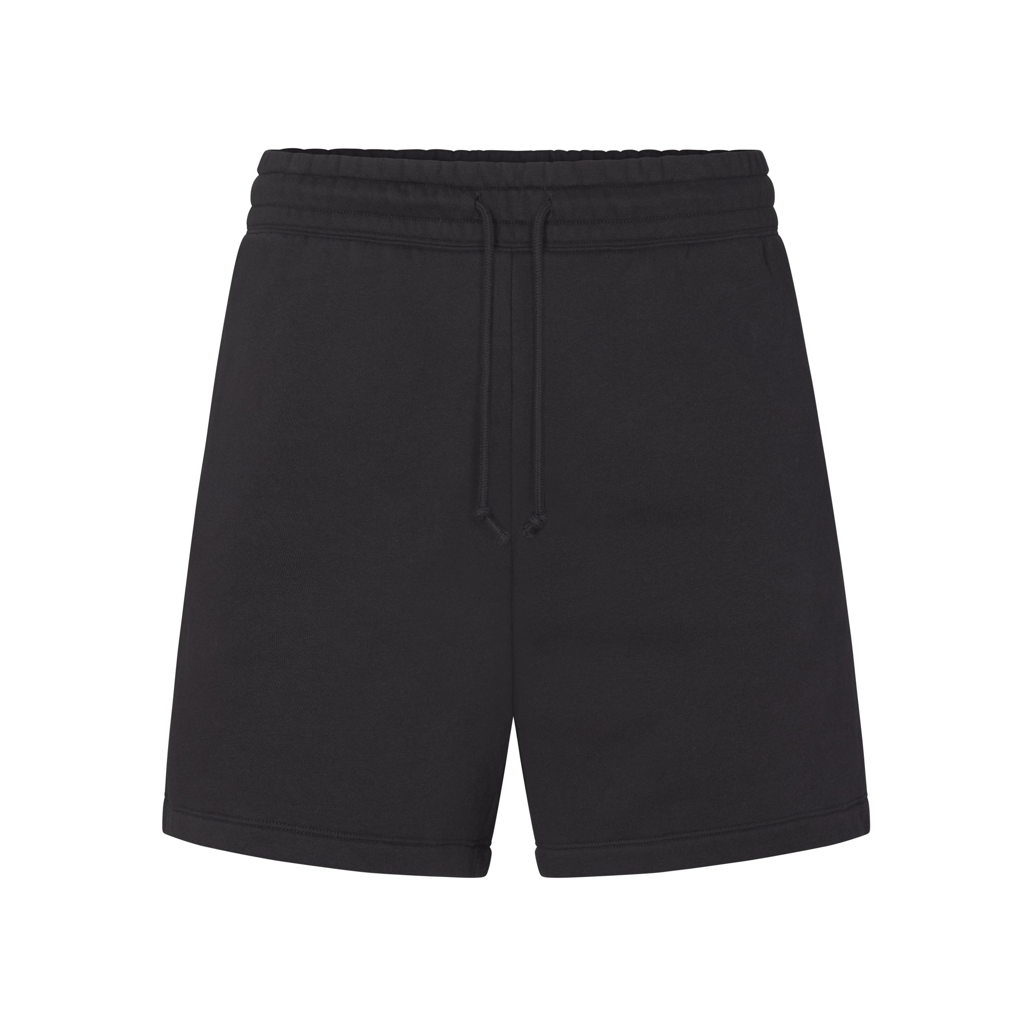 FLEECE LOUNGE MENS RELAXED SHORT | WASHED ONYX (MENS SHORTS, MENS BOTTOMS) LAYS FLAT ON A WHITE BACKGROUND | FLT