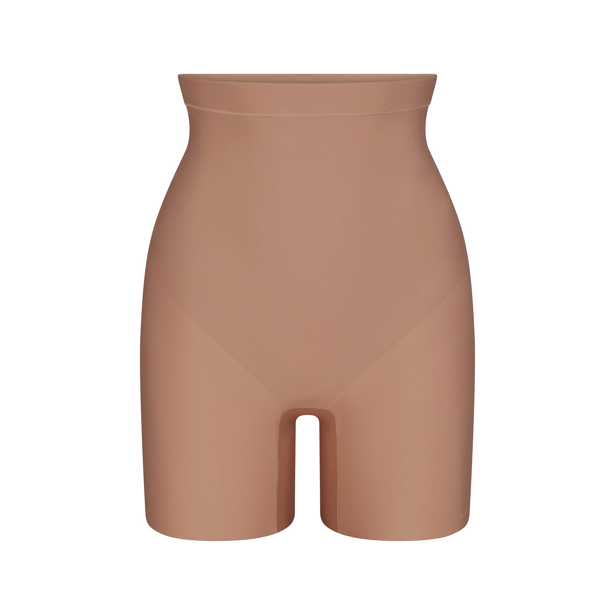 SKIMS BODY CORE SCULPT MID RISE SHORT | SIENNA FLAT ON A WHITE BACKGROUND | FLT | FLT