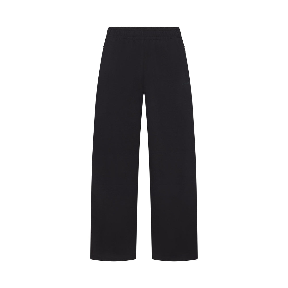 NikeSKIMS MATTE TRICOT SIDE SNAPS PANT | OBSIDIAN FLAT ON A WHITE BACKGROUND | FLT