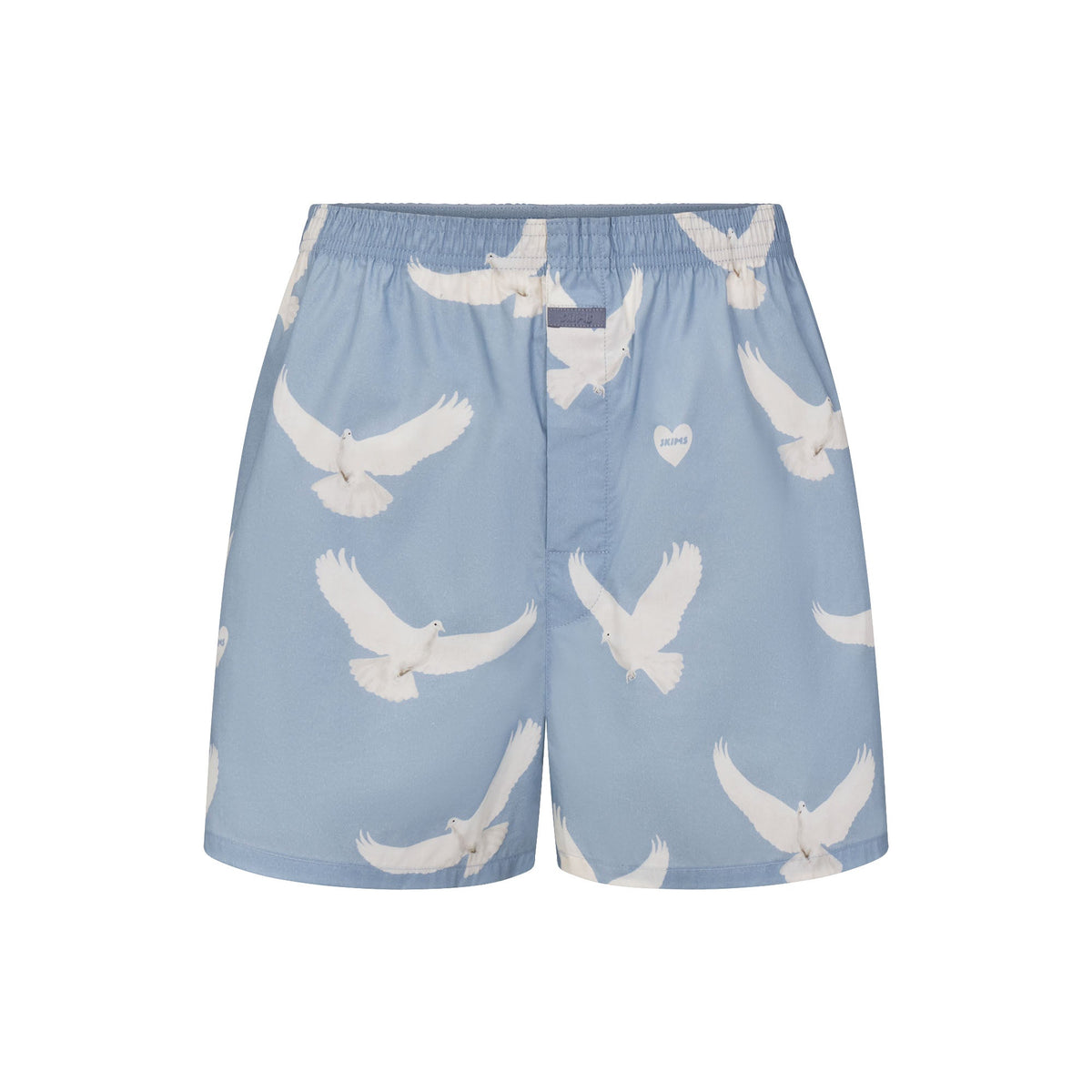 COTTON POPLIN MENS BOXER | AERO TEXTURED DOVE PRINT FLAT ON A WHITE BACKGROUND | FLT