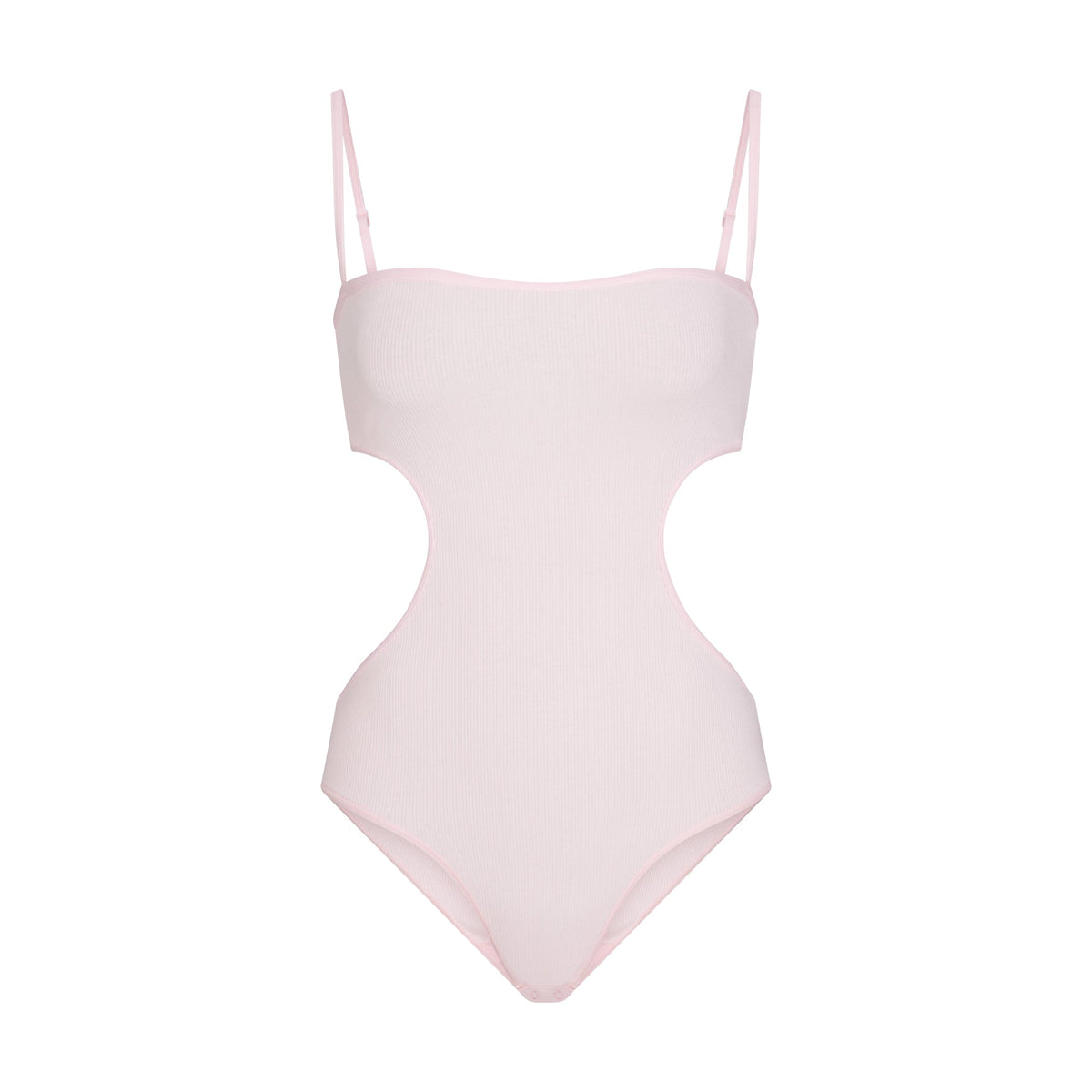 COTTON RIB CUT OUT BODYSUIT | CHERRY BLOSSOM LAYS FLAT ON A WHITE BACKGROUND | FLT