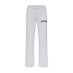 COTTON FLEECE CLASSIC STRAIGHT LEG PANT | LIGHT HEATHER GREY WITH ONYX LOGO FLAT ON A WHITE BACKGROUND | FLT
