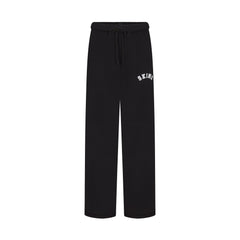 COTTON FLEECE CLASSIC STRAIGHT LEG PANT | ONYX SNOW ARCHED SKIMS LOGO & LAYS FLAT ON A WHITE BACKGROUND | FLT