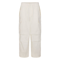 WOVEN COTTON OVERSIZED LOW RISE CARGO PANT | EGRET FLAT ON A WHITE BACKGROUND | FLT