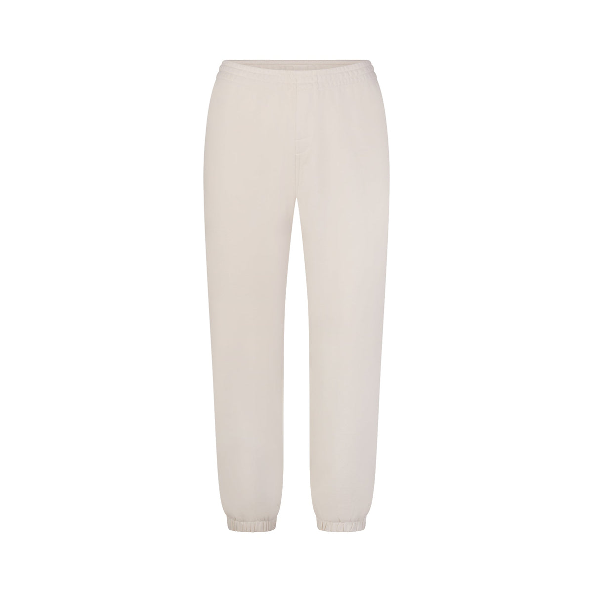 DRAPEY FRENCH TERRY CROPPED JOGGER | BUFF FLAT ON A WHITE BACKGROUND | FLT